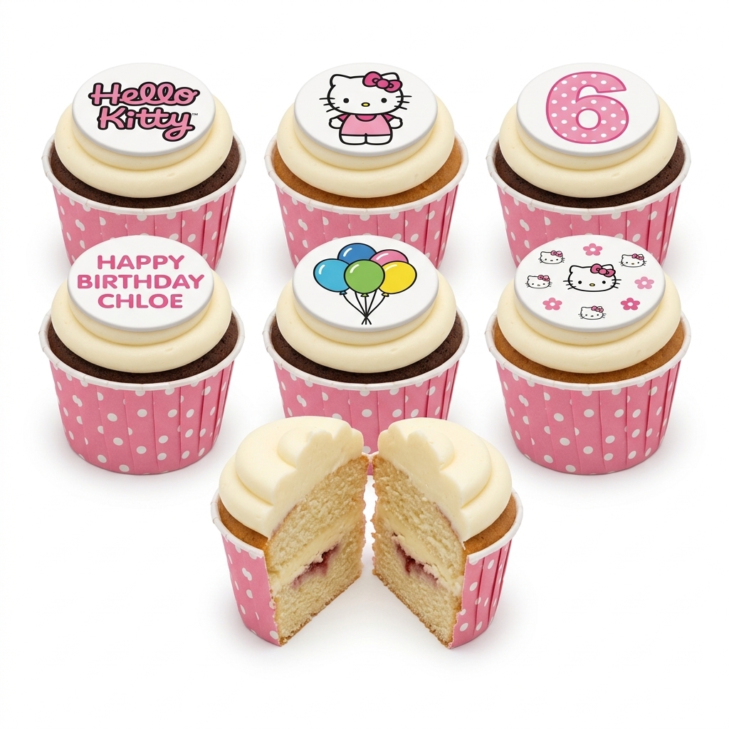 Hello Kitty Birthday Cupcakes
