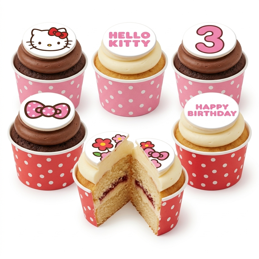 Hello Kitty Birthday Cupcakes