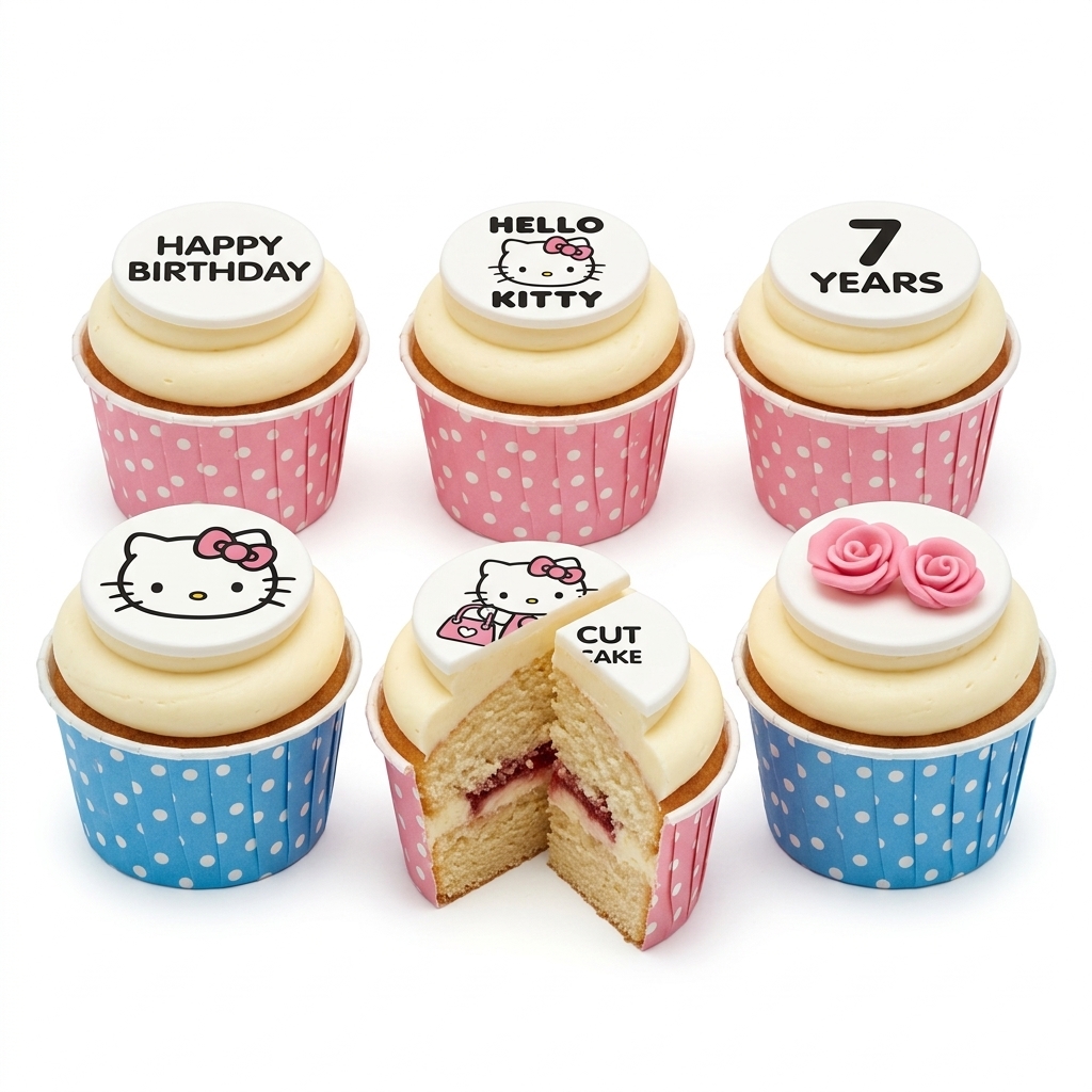 Hello Kitty Birthday Cupcakes