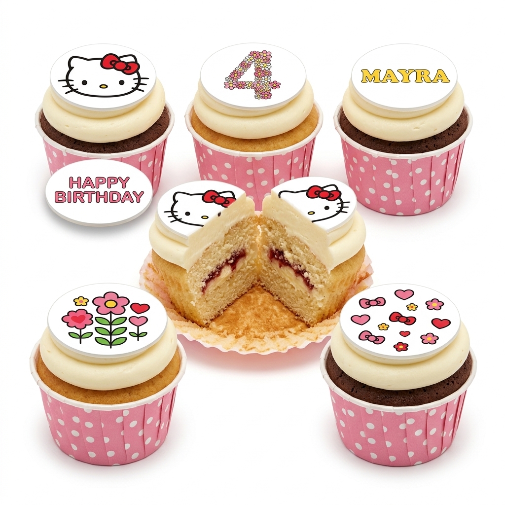 Hello Kitty Birthday Cupcakes for Girls