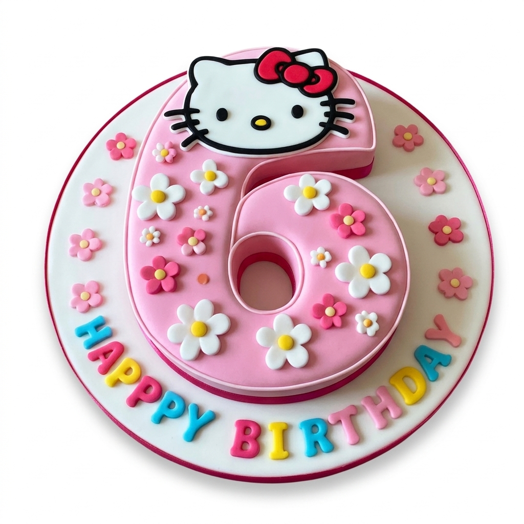 Hello Kitty 6th Birthday Cake for Girls