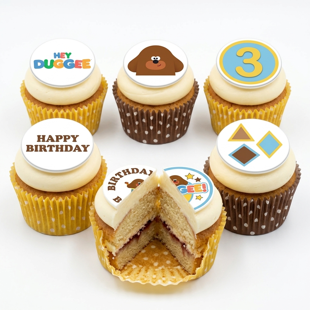 Hey Duggee Birthday Cupcakes with Custom Age Topper