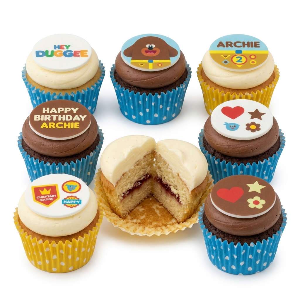 Hey Duggee Birthday Cupcakes with Custom Age & Name