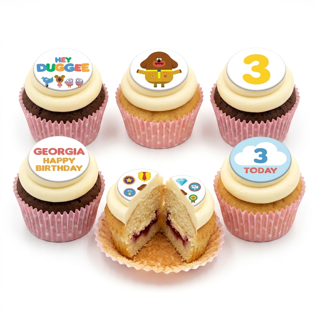 Hey Duggee Birthday Cupcakes with Custom Age Topper