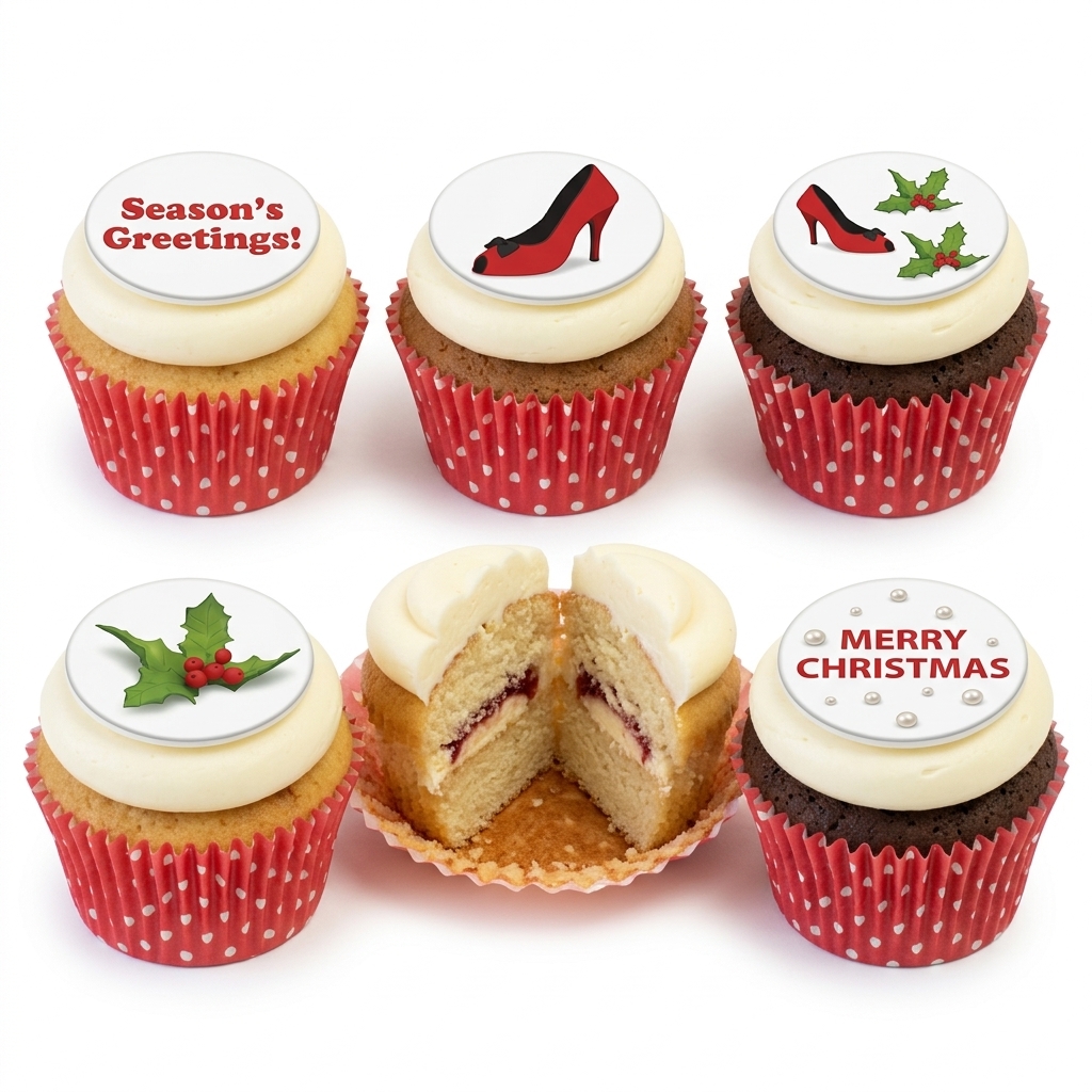 Festive Christmas Cupcakes with Holly & Heels