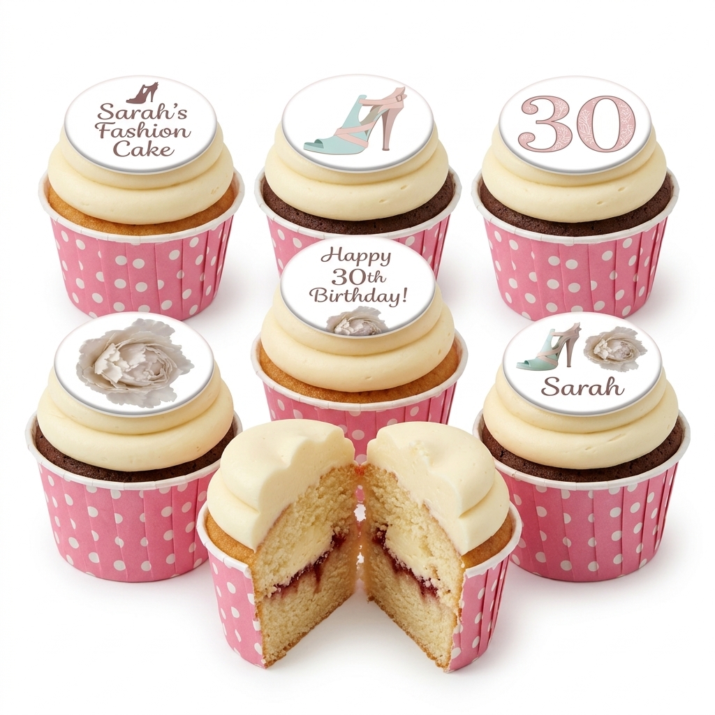 High Heel & Floral Birthday Cupcakes for Her