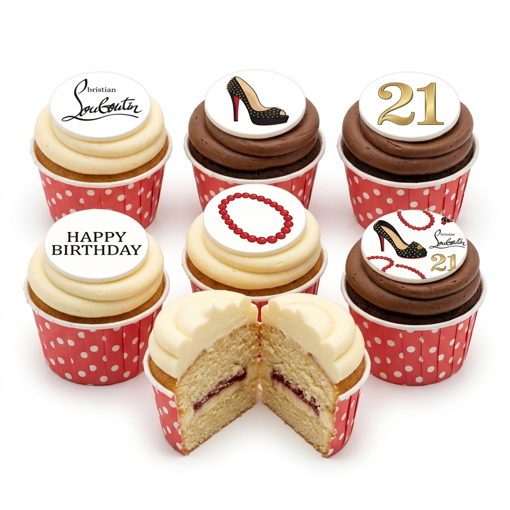 High Heel & Pearl Birthday Cupcakes with Custom Age