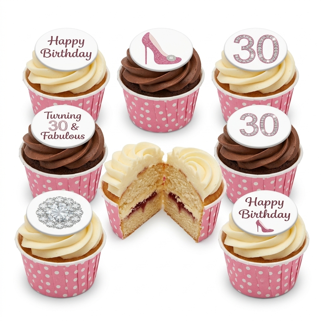 High Heel & Diamond Ladies Birthday Cupcakes