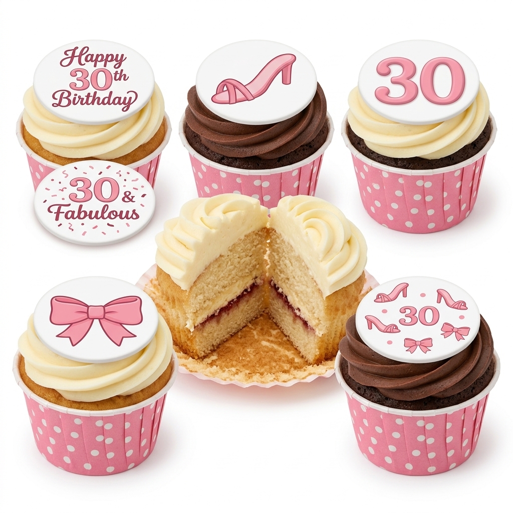 High Heel & Bow Ladies Birthday Cupcakes