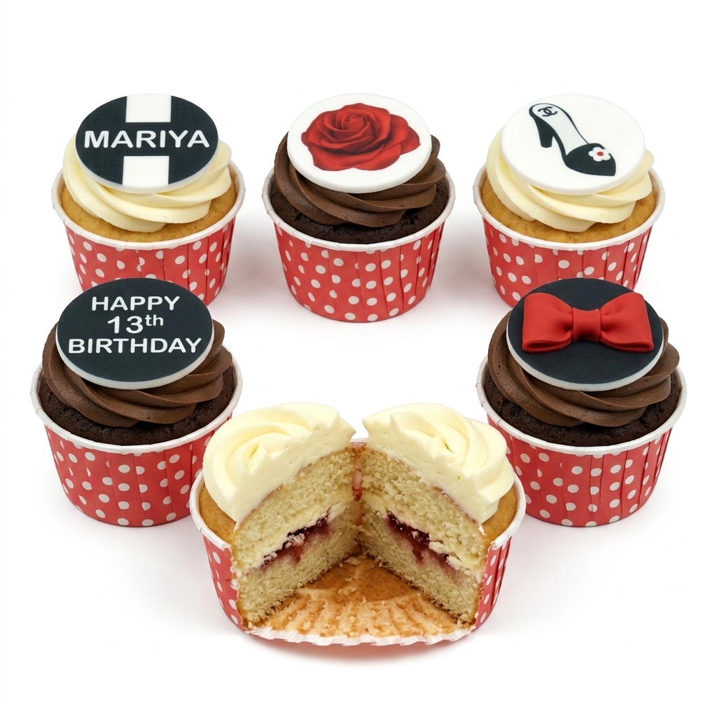 Elegant Fashion Birthday Cupcakes for Her