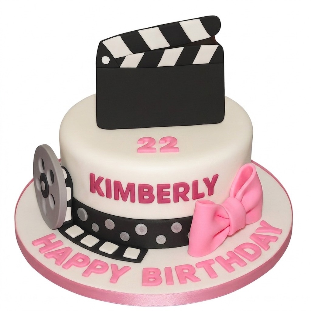 Movie Theme Birthday Cake with Clapperboard & Film Reel