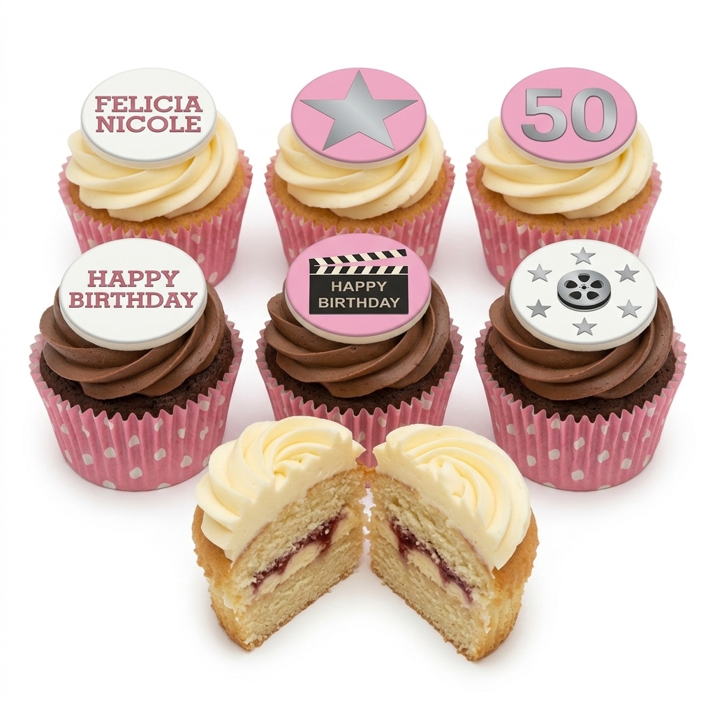 Hollywood Movie Star Birthday Cupcakes