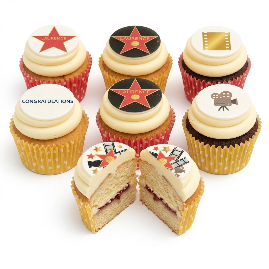 Hollywood Star Birthday Cupcakes