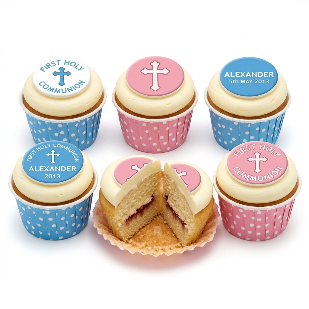 Personalised Holy Communion Cupcakes for Boys & Girls