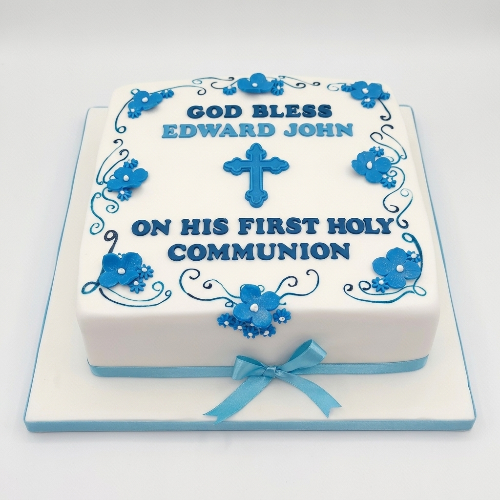 Personalised First Holy Communion Cake for Boys