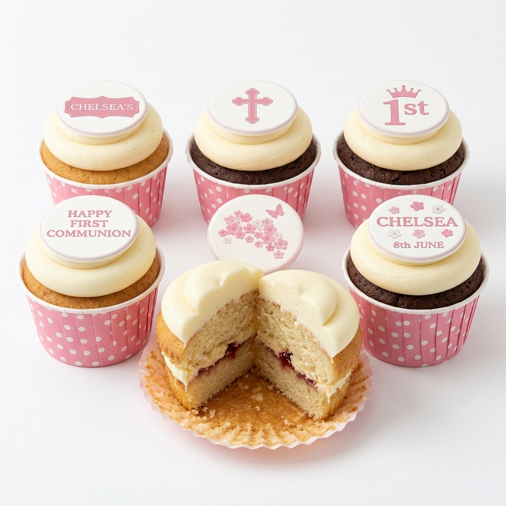 First Communion Cupcakes for Girls | Personalised