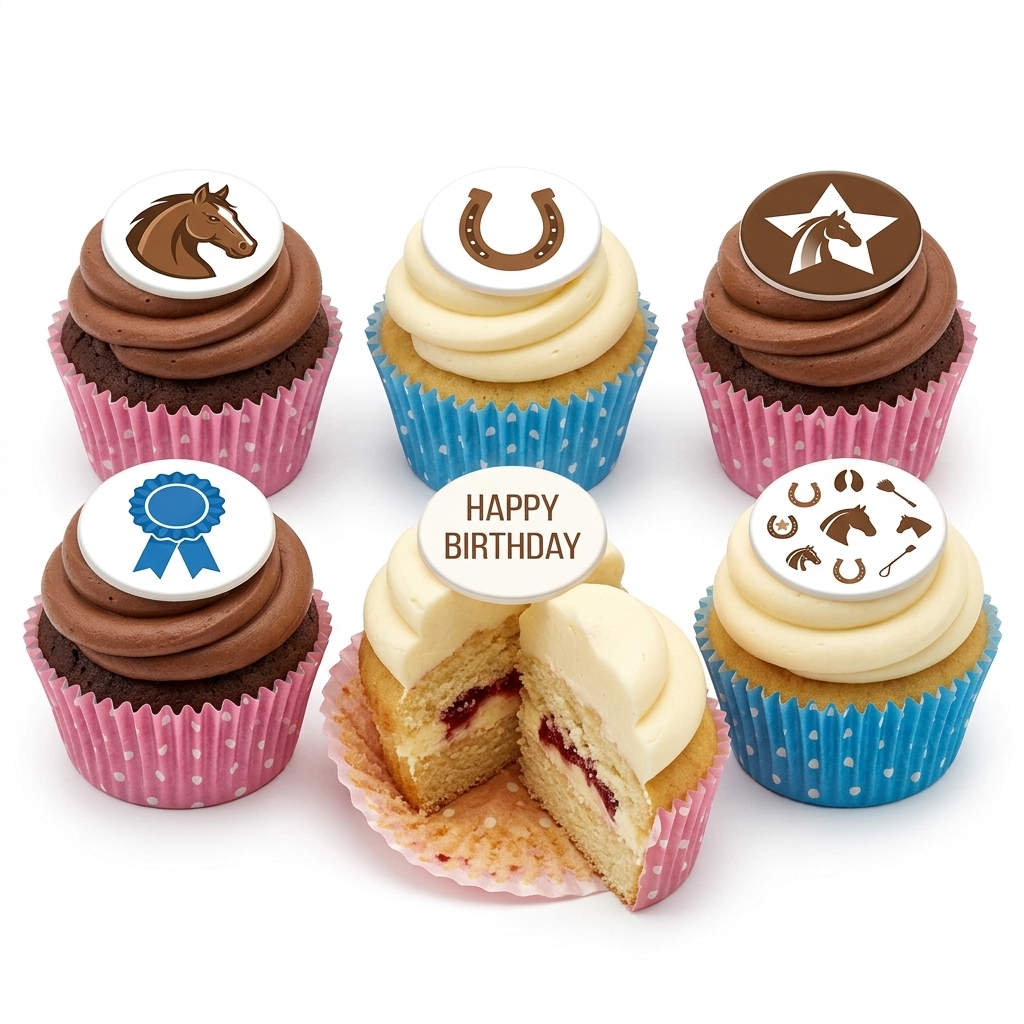 Horse Theme Birthday Cupcakes
