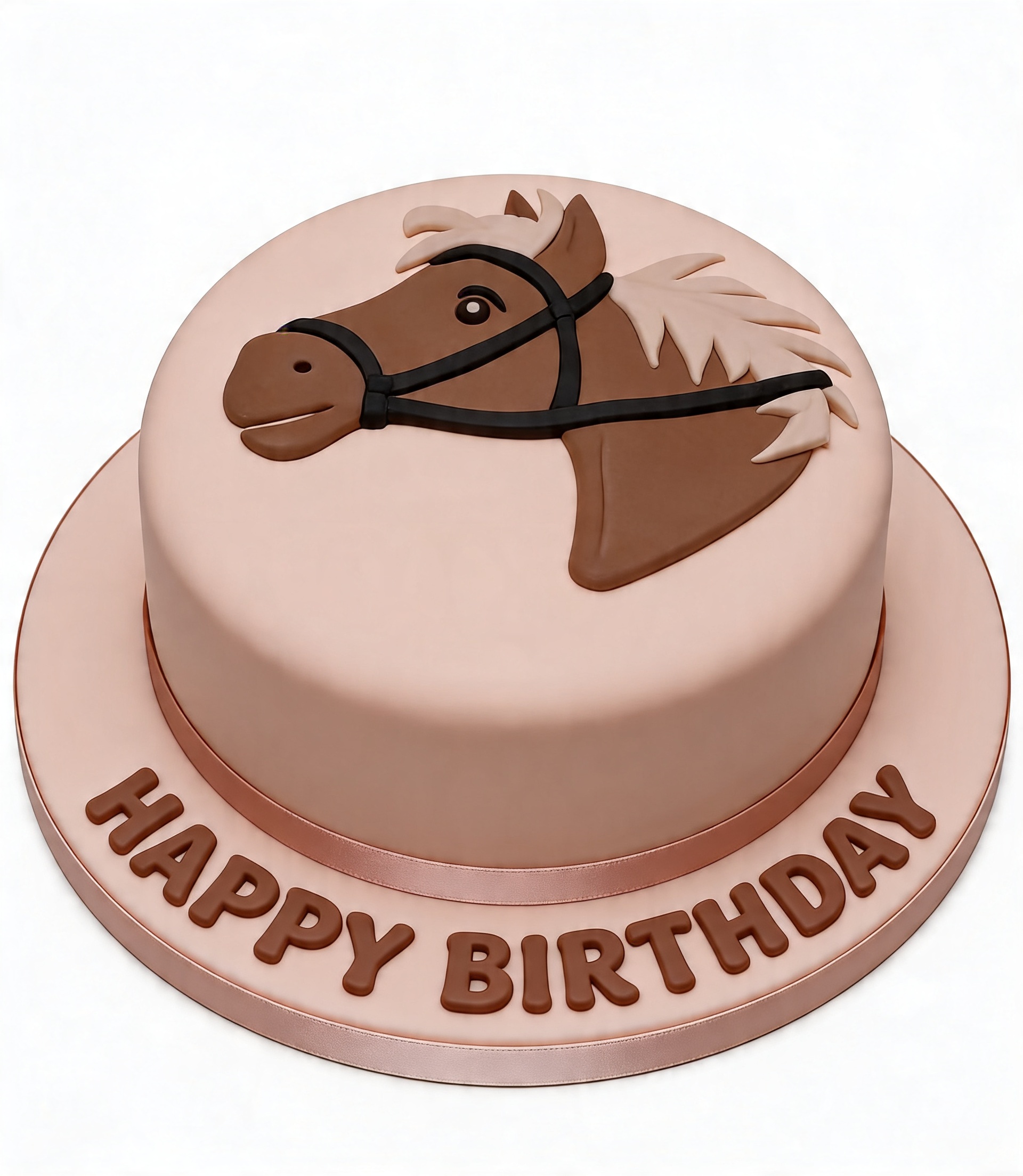 Horse Birthday Cake with Fondant Horse Head
