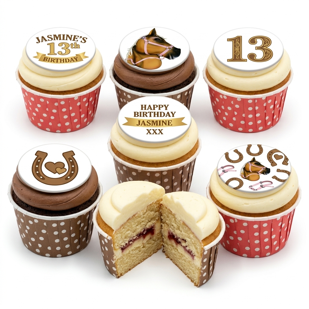 Horse Riding Birthday Cupcakes