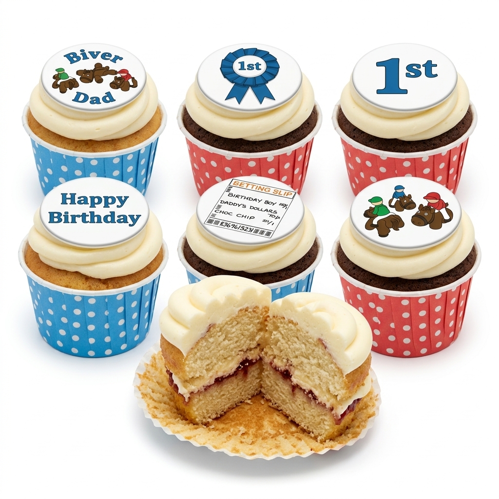 Horse Racing Birthday Cupcakes for Him