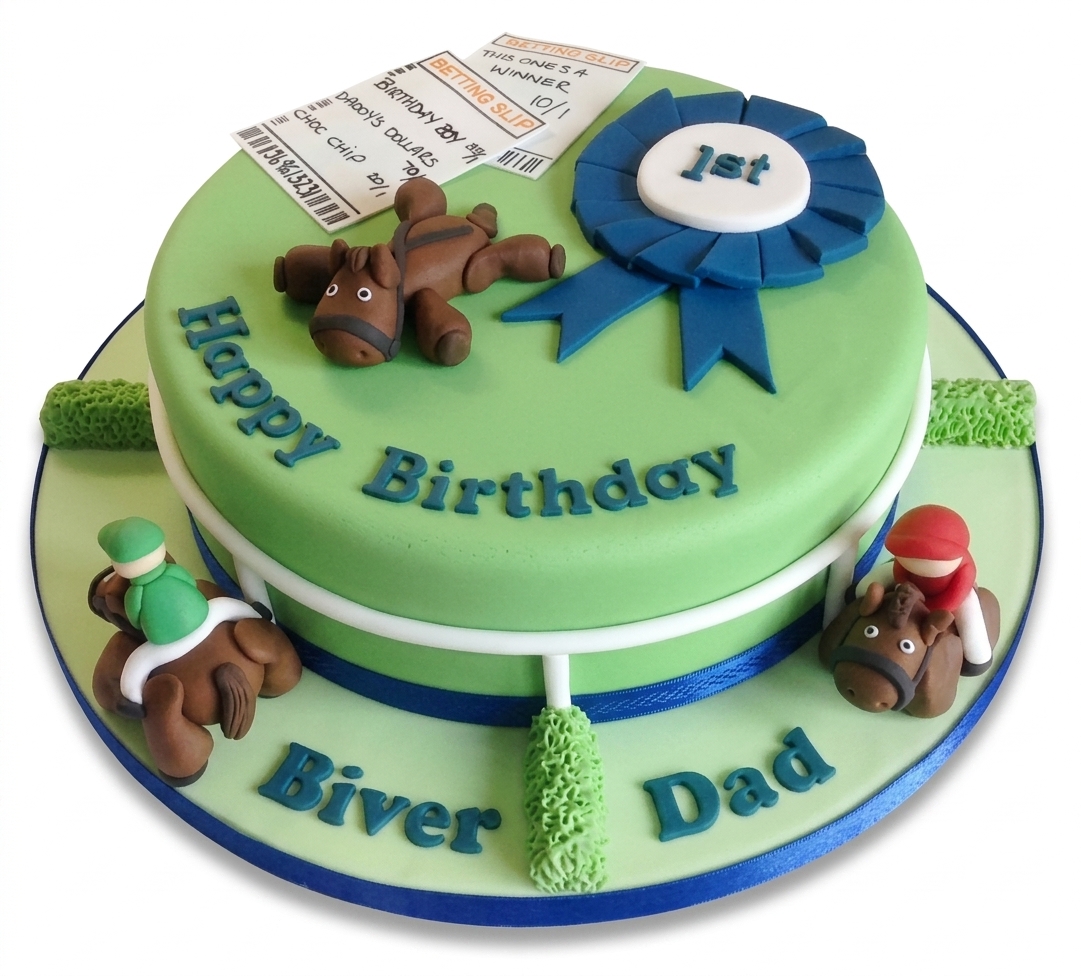Horse Racing Birthday Cake for Men