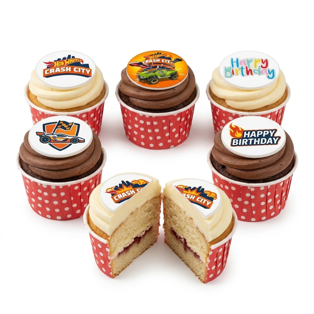 Hot Wheels Crash City Birthday Cupcakes