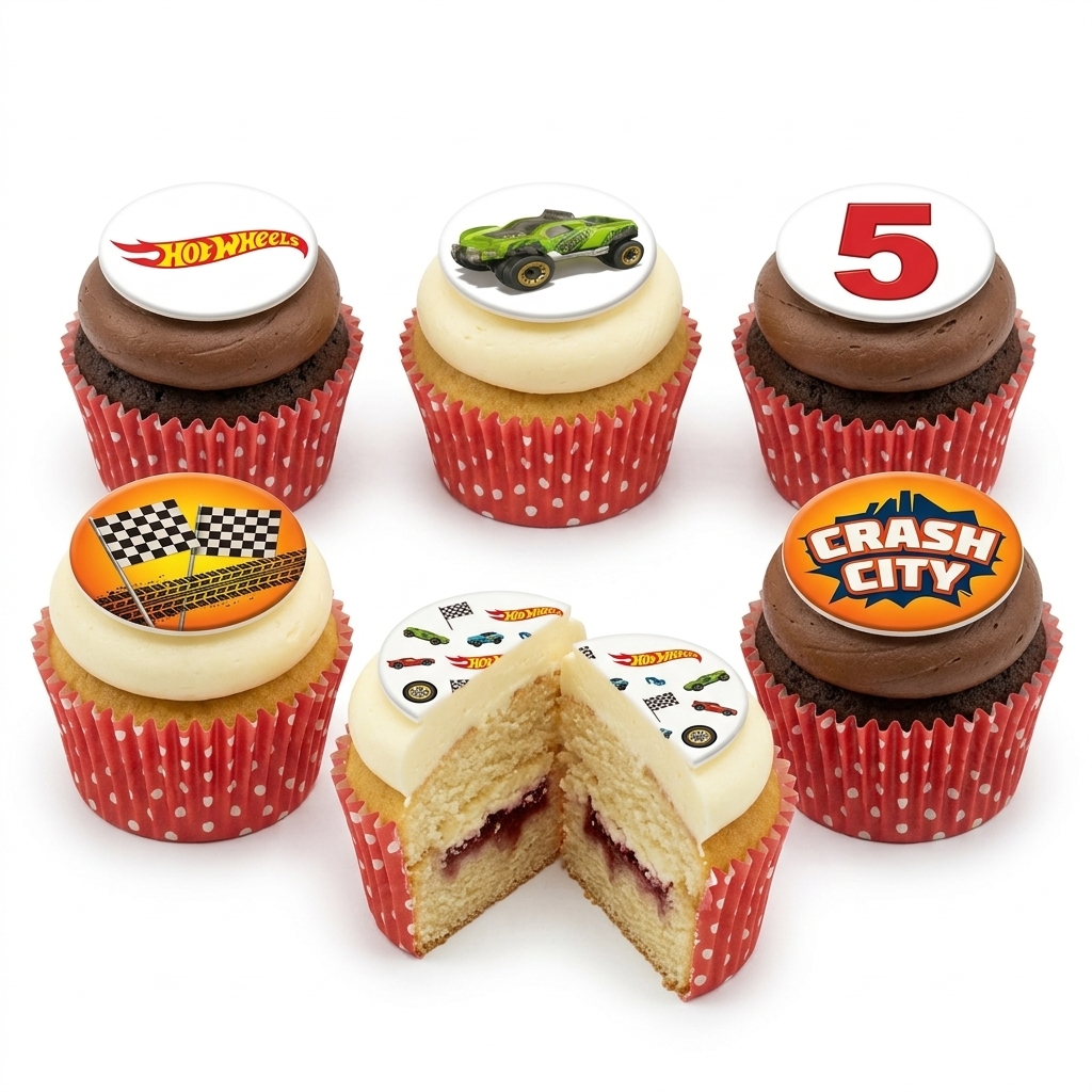 Hot Wheels Racing Car Birthday Cupcakes
