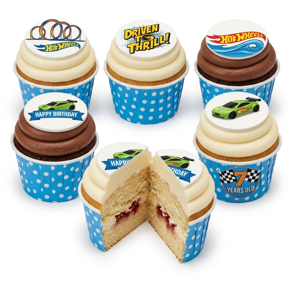 Hot Wheels Racing Car Birthday Cupcakes