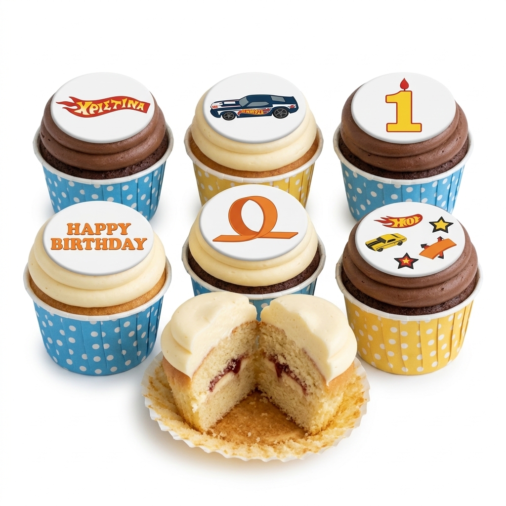Hot Wheels Racing Car Birthday Cupcakes