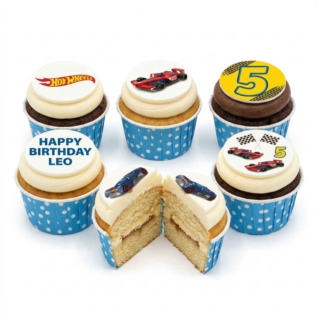 Hot Wheels Racing Car Birthday Cupcakes