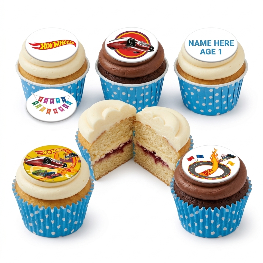 Hot Wheels Racing Car Birthday Cupcakes