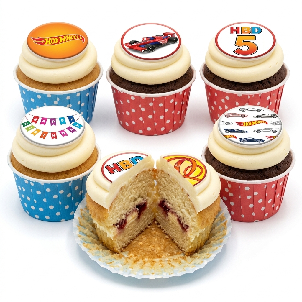 Hot Wheels Racing Car Birthday Cupcakes