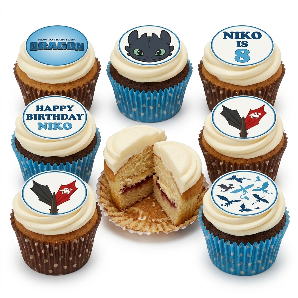 How to Train Your Dragon Birthday Cupcakes