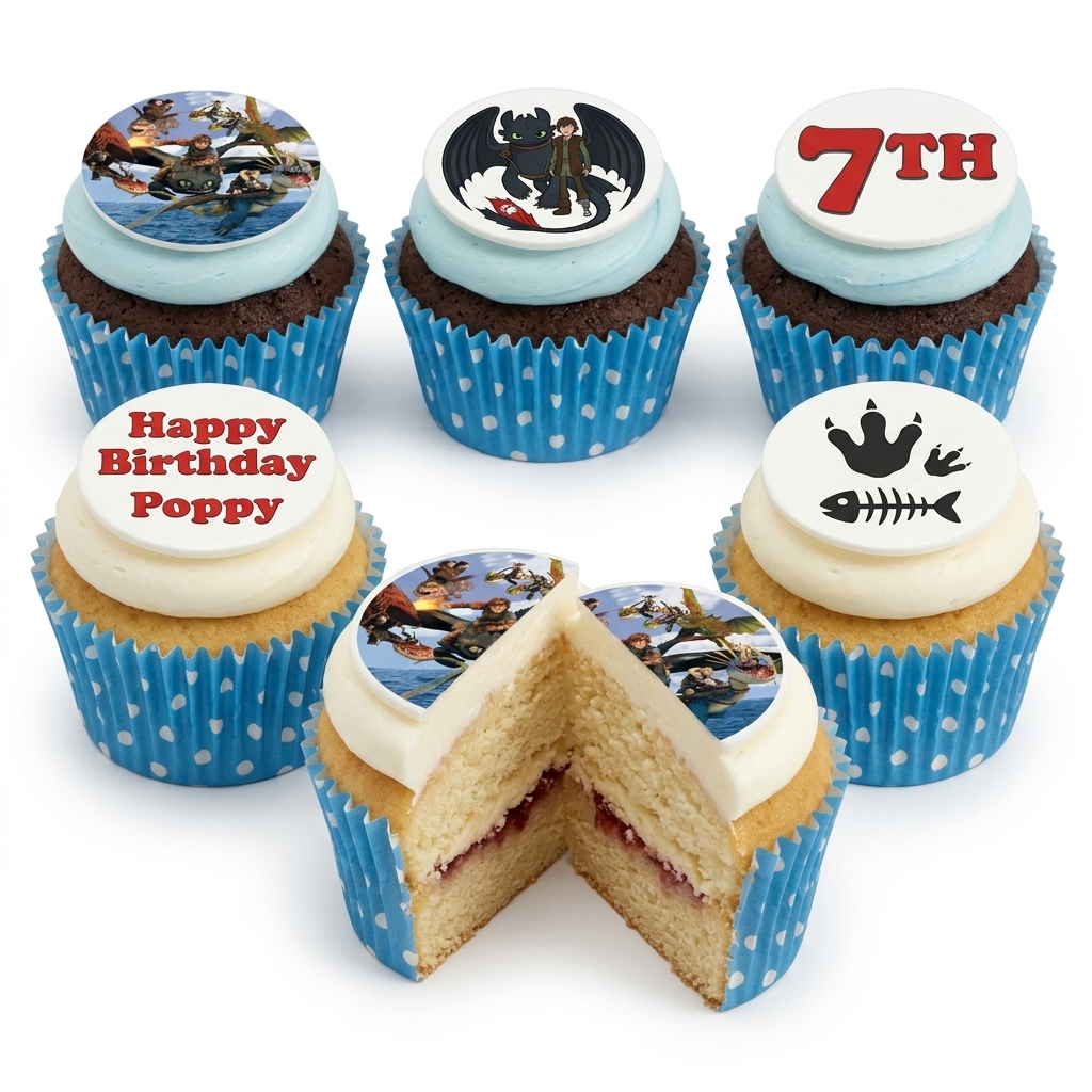 How to Train Your Dragon Birthday Cupcakes