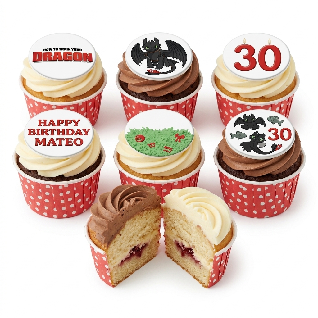 How to Train Your Dragon Birthday Cupcakes