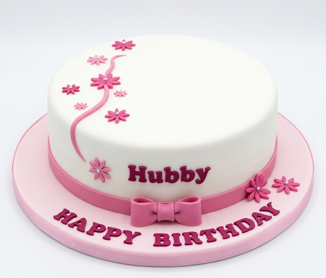 Elegant Pink Floral Birthday Cake for Her