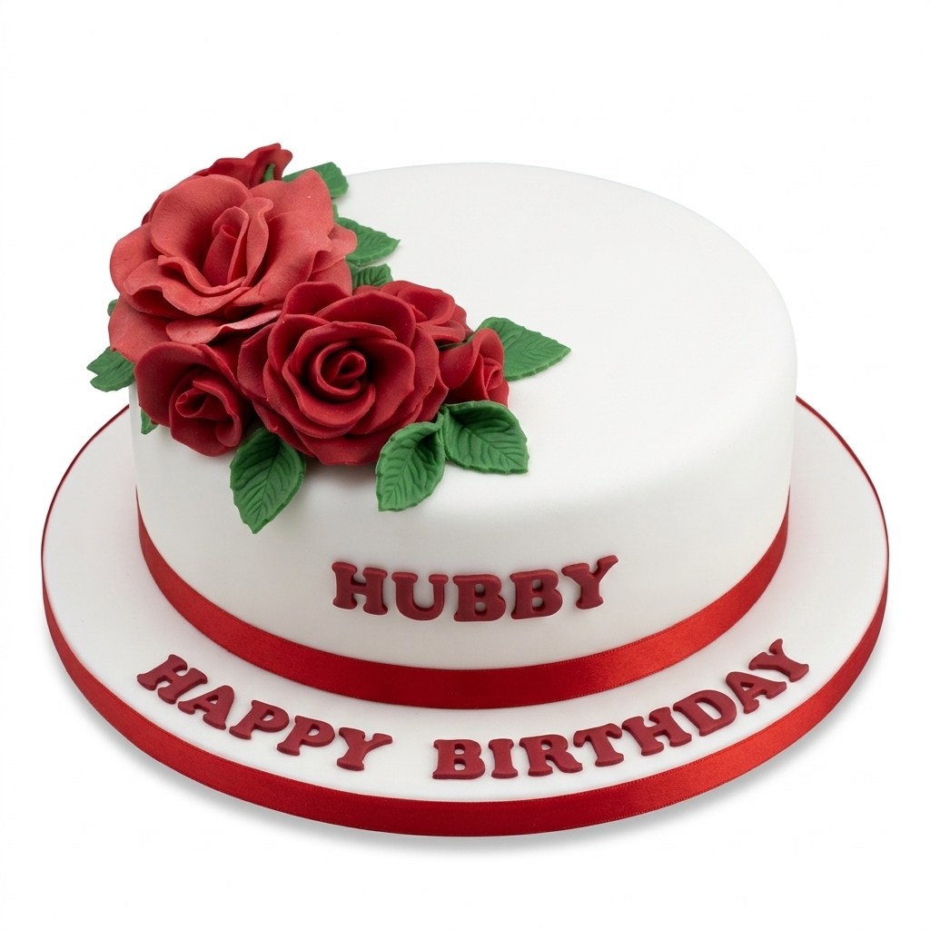 Elegant Red Rose Birthday Cake for Men