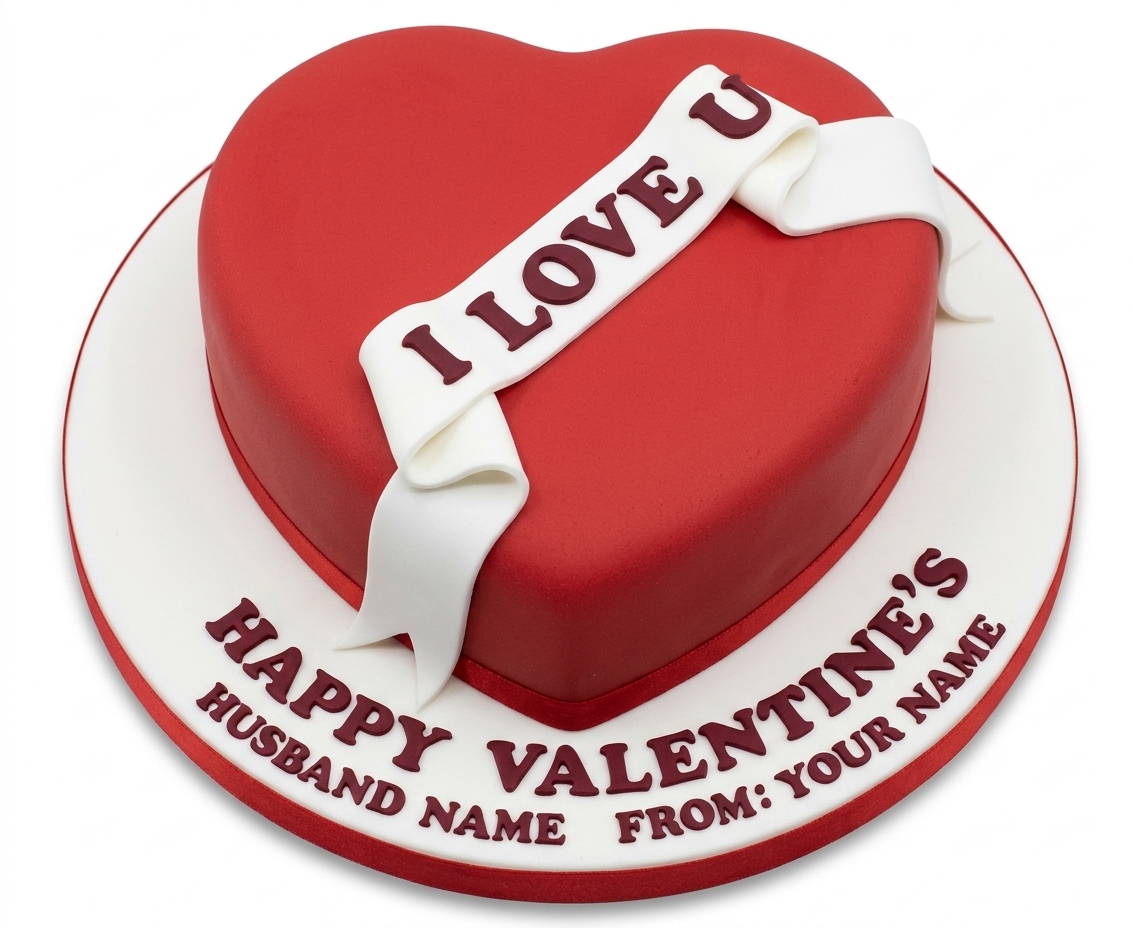 Personalised Valentine's Day Heart Cake