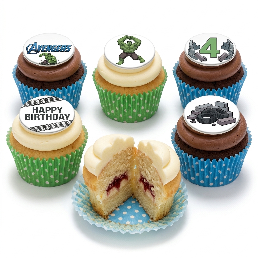 Avengers & Hulk Kids Birthday Cupcakes