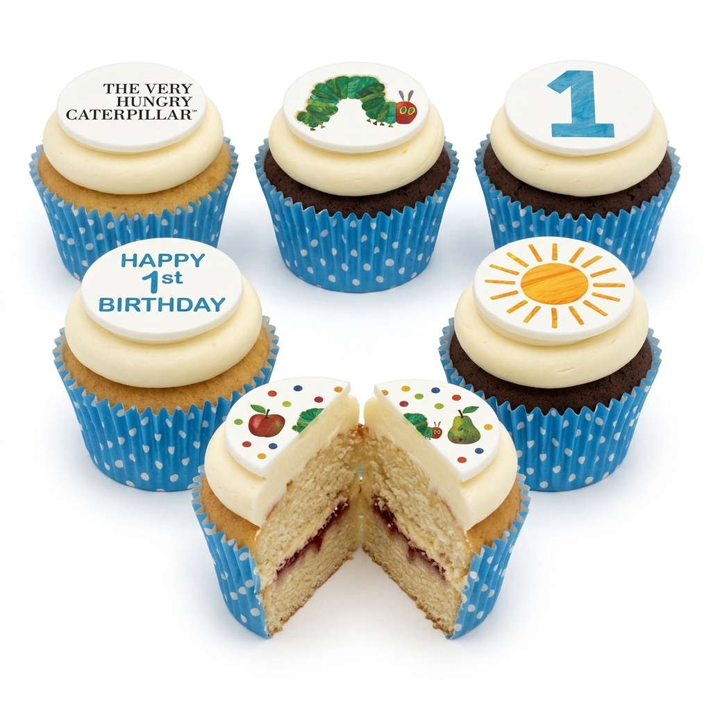 The Very Hungry Caterpillar 1st Birthday Cupcakes