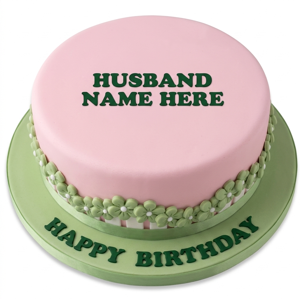 Floral Birthday Cake for Him with Custom Name