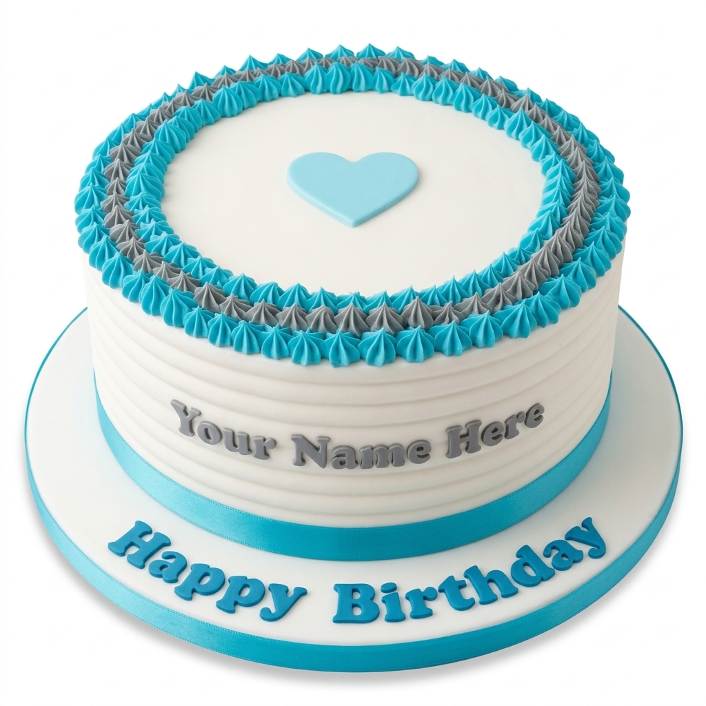 Personalised Heart Birthday Cake
