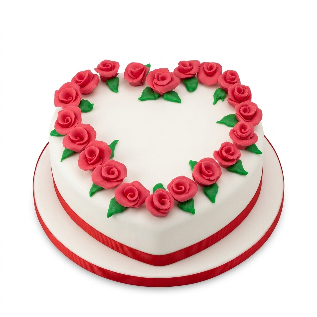 Heart Rose Birthday Cake for Her