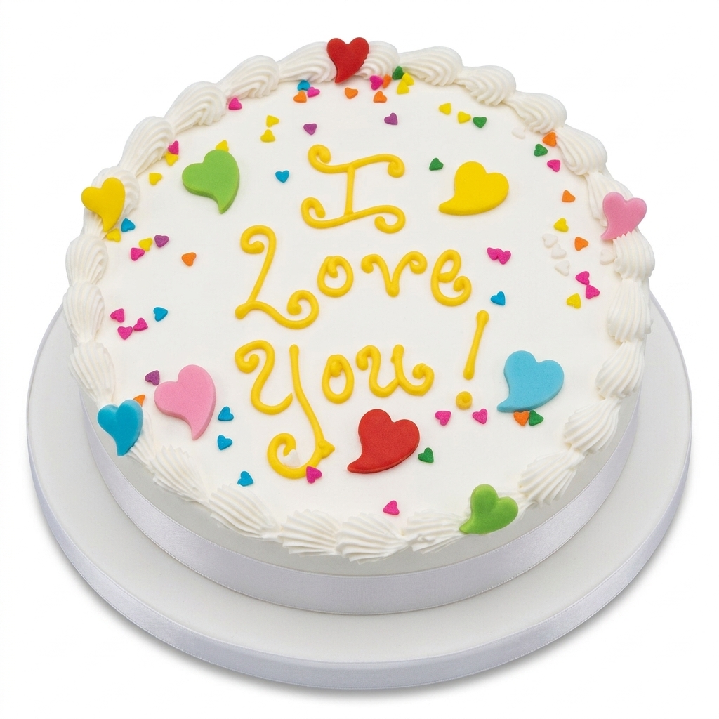 Romantic "I Love You" Heart Cake
