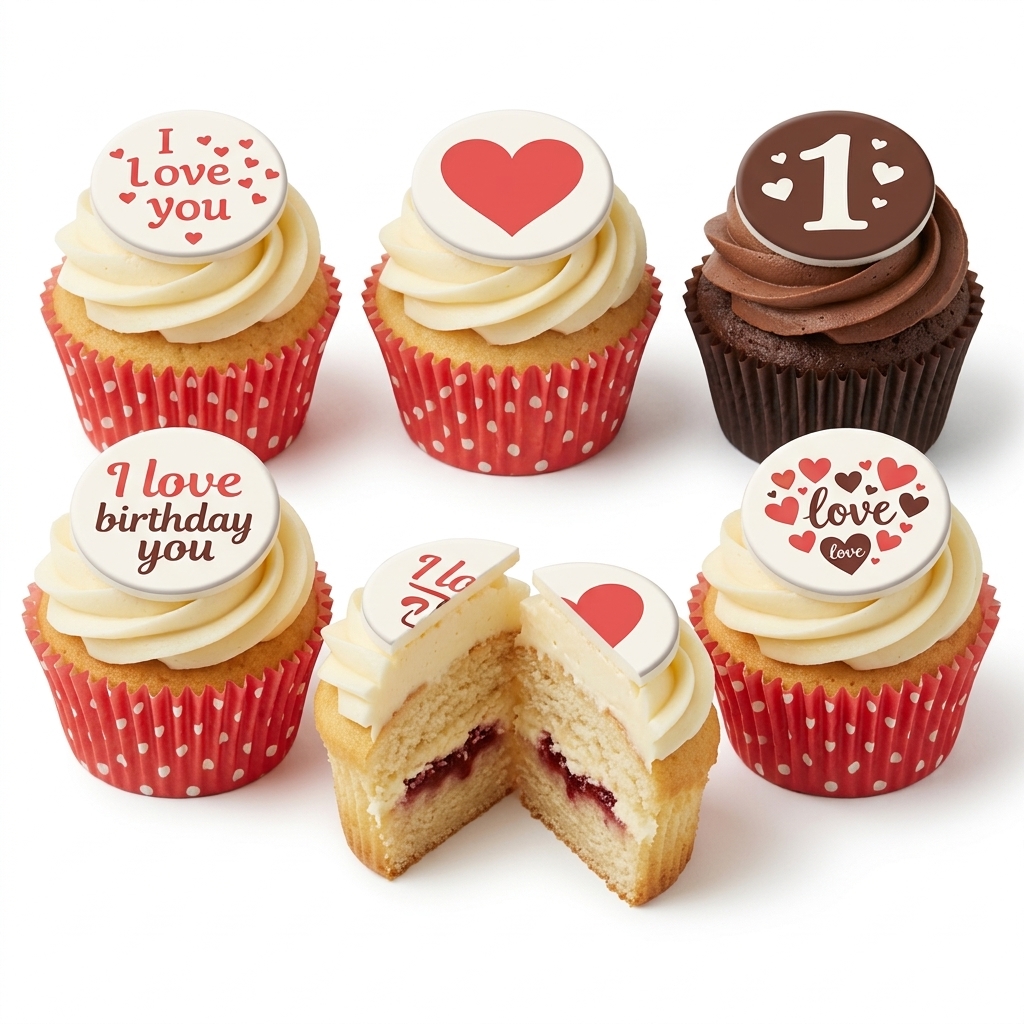I Love You Heart Cupcakes