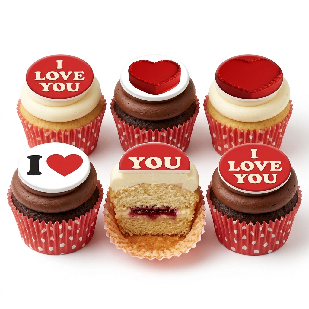 I Love You Romantic Cupcakes