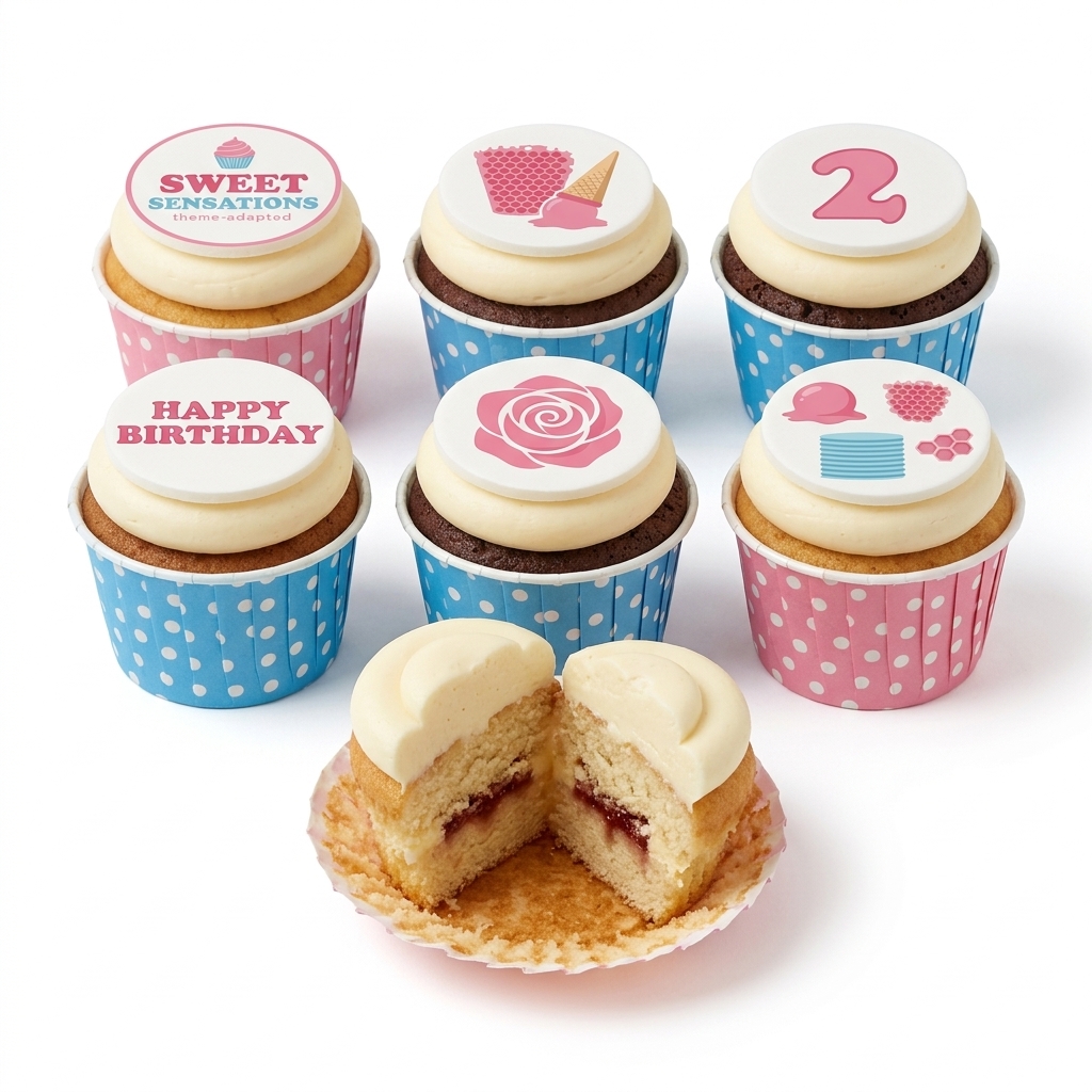 Personalised Birthday Cupcakes with Custom Toppers