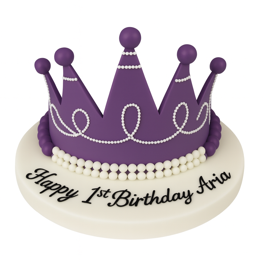 Icing Cake With Icing Crown On Top