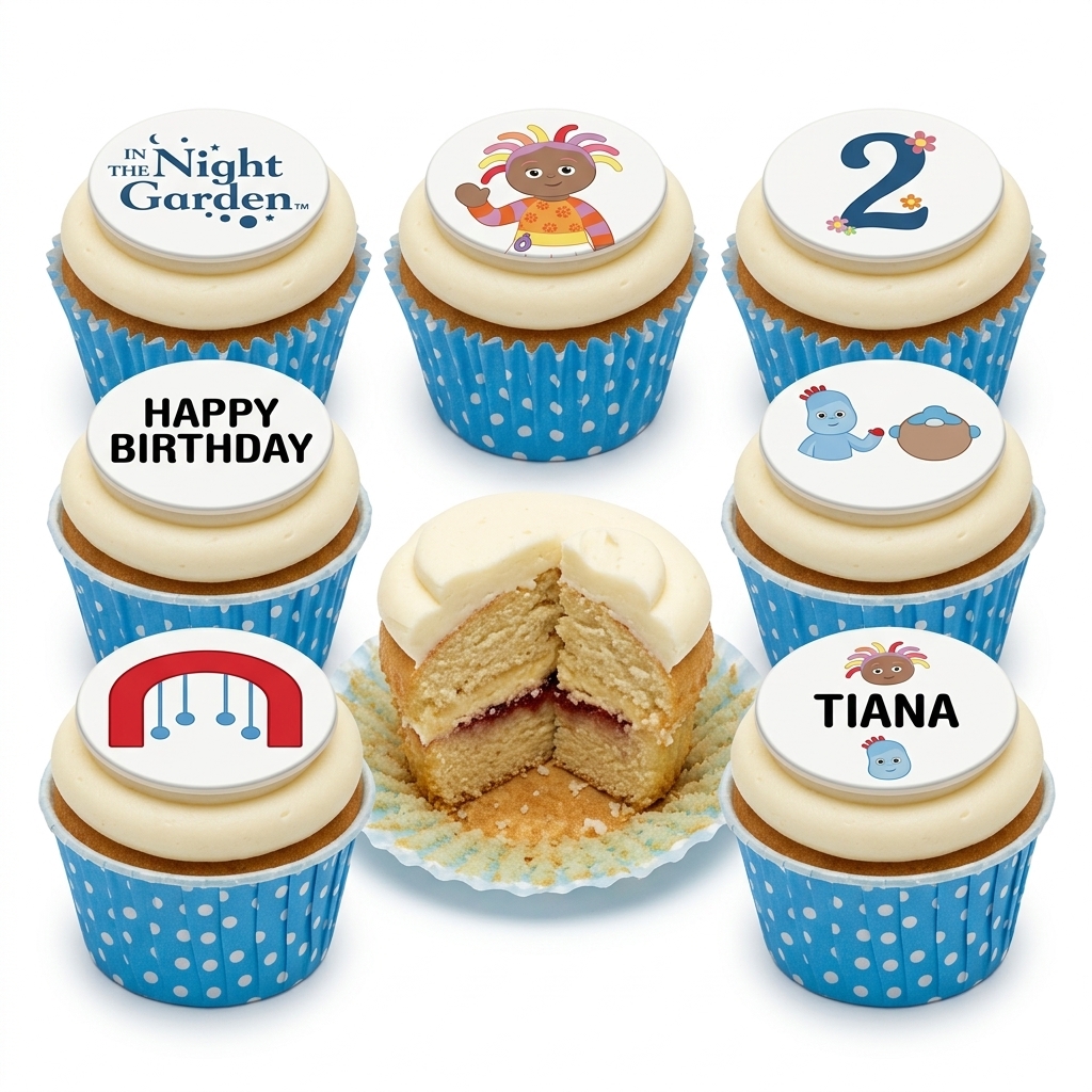 In The Night Garden Birthday Cupcakes with Custom Age