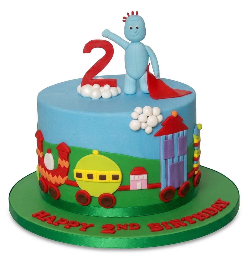 Iggle Piggle Birthday Cake for Kids with Custom Age